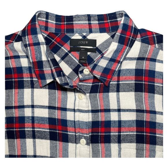 J.CREW Plaid Cotton Shirt Boy Size 16 - Picture 5 of 8